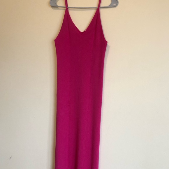 Freshman 1996 hot pink knit sweater dress with straps. Small to medium - Picture 3 of 6
